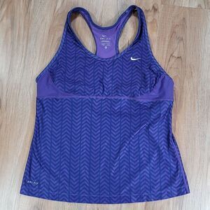 🔹️Nike Purple & Blue Chevron Print Dri-Fit Athletic Sleeveless Top XLarge